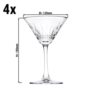 (4 kusy) Pohár na Martini - ELYSIA - 220 ml - priehľadný