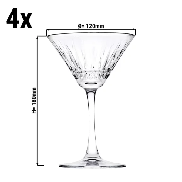 (4 kusy) Pohár na Martini - ELYSIA - 220 ml - priehľadný