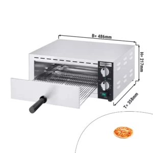 Elektrická mini rúra na pizzu/flambovanie - 1 x 33 cm - manuálna