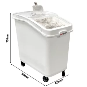 Vozík na múku / vozík na prísady vyrobený z polypropylénu - 100 l