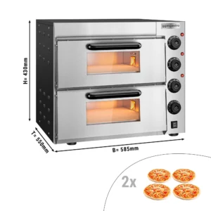 Elektrická mini pec na pizzu - 4+4x 20cm - manuálna