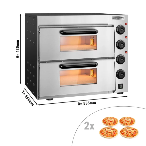 Elektrická mini pec na pizzu - 4+4x 20cm - manuálna