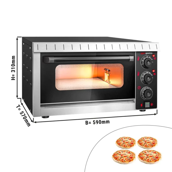 Elektrická mini pec na pizzu - 4x 20cm - manuálna