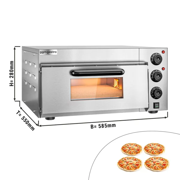 Elektrická mini pec na pizzu - 4+4x 20cm - manuálna - Image 8