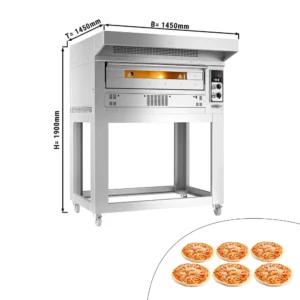 Plynová pec na pizzu - 6x 33cm - manuálna - vrátane digestora a základného rámu