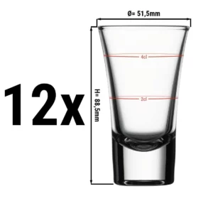 (12 kusov) pohár na likér - SPECIALS - 60 ml - kalibrované na 20 ml a 40 ml