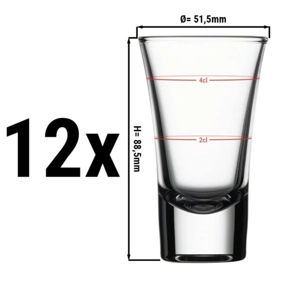 (12 kusov) pohár na likér - SPECIALS - 60 ml - kalibrované na 20 ml a 40 ml