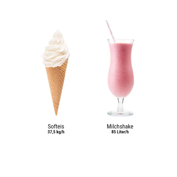 2 v 1 - Stroj na jemnú zmrzlinu a mliečne koktaily - Jemná zmrzlina 37,5 kg/h - Mliečny kokteil 85 litrov/h - Image 2