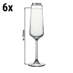 (6 kusov) pohár na šampanské - ALLEGRA - 195 ml - priehľadný