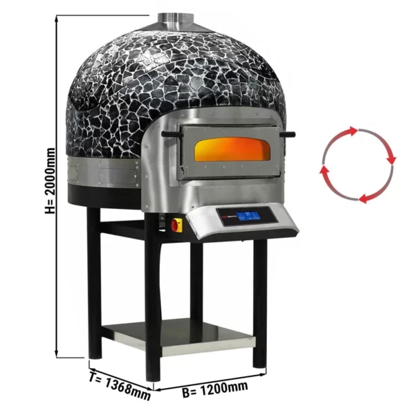 Elektrická pec na pizzu kamenná - 6x 300mm - Digitálna - Otočná