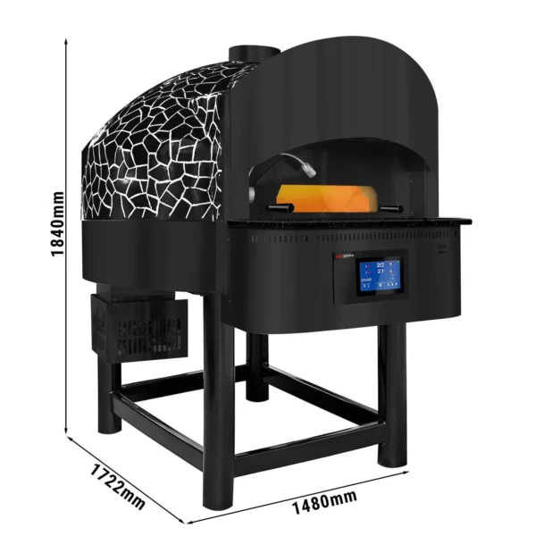 Plynová pec na pizzu kamenná - 9x 30cm - Digitálna - Otočná