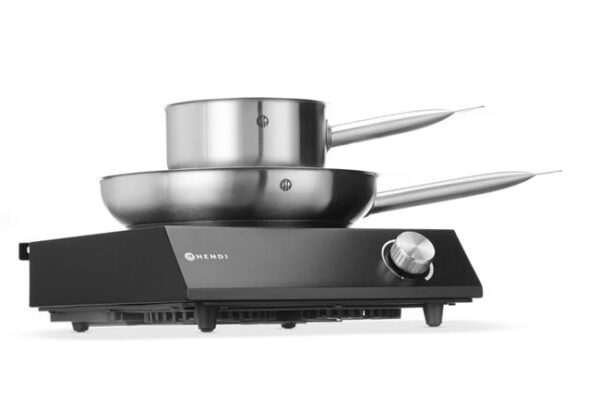 Sada: Indukčný sporák 3500W + hrniec + panvica na smaženie, HENDI, Čierna, 220-240V/3500W, 320x395x(H)95mm - Image 2