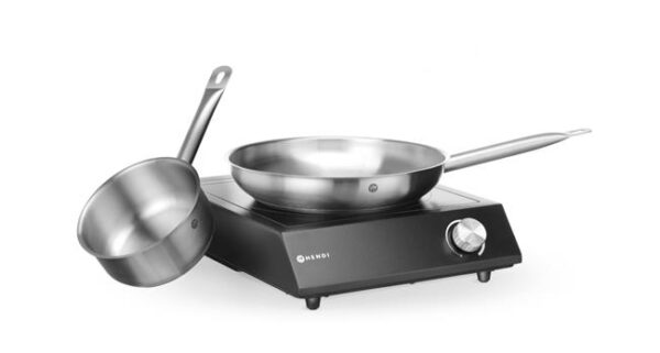 Sada: Indukčný sporák 3500W + hrniec + panvica na smaženie, HENDI, Čierna, 220-240V/3500W, 320x395x(H)95mm - Image 4