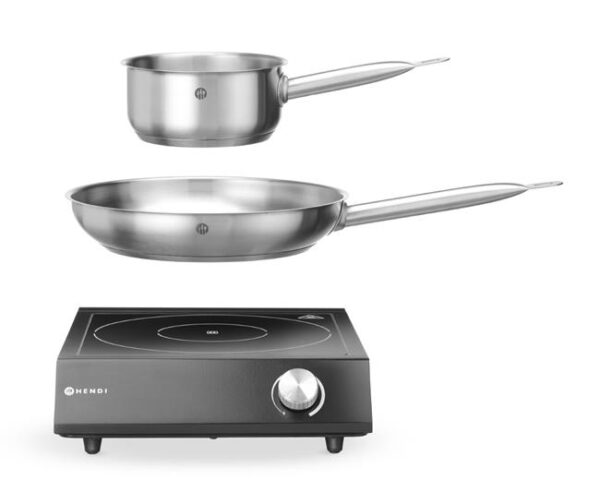 Sada: Indukčný sporák 3500W + hrniec + panvica na smaženie, HENDI, Čierna, 220-240V/3500W, 320x395x(H)95mm - Image 7