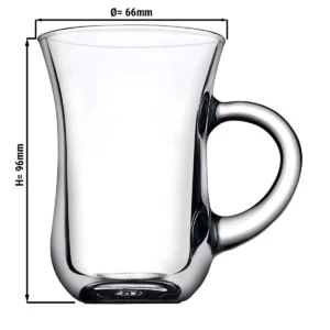 (48 kusov) pohár na čaj s uškom - AQUA - 140 ml - sada 6 ks