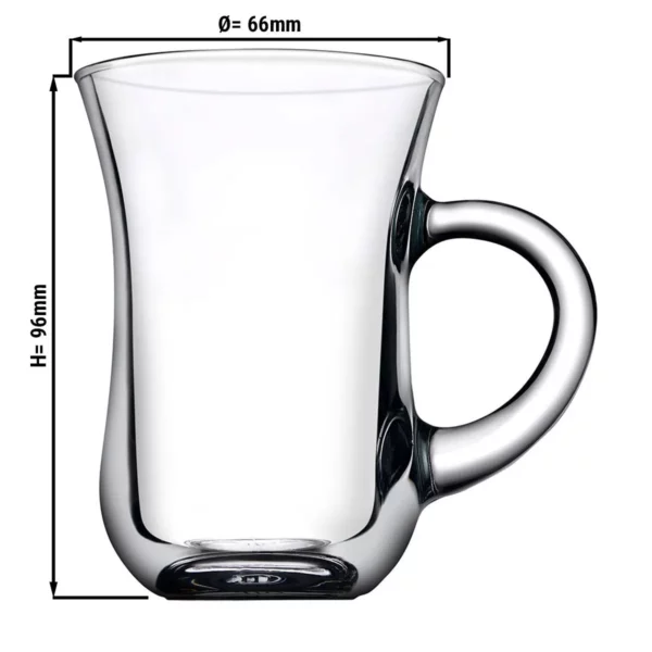 (48 kusov) pohár na čaj s uškom - AQUA - 140 ml - sada 6 ks