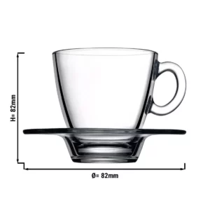 (24 kusov) čajový pohár s podšálkou - AQUA - 210 ml