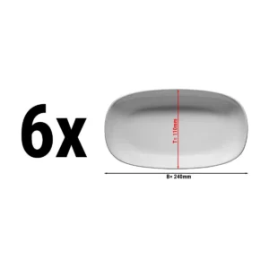 (6 kusov) ENTITY - Oválny tanier - 24 cm