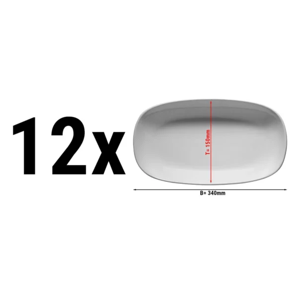 (12 kusov) tanier ENTity oválny - 34 cm