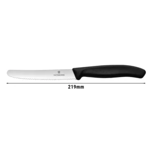 VICTORINOX nôž na paradajky - okrúhly - čierny