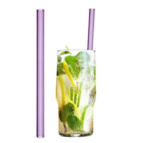 (50 kusov) sklenené slamky na pitie - rovné - 200mm - ružové - vrát - Image 7