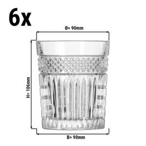 (6 kusov) Univerzálne nápojové sklo - RADIANT - 350 ml - transparentné