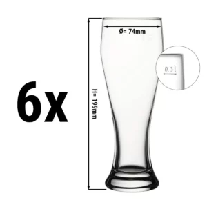 (6 kusov) pohár na pšeničné pivo - BEER SPECIALS - 415 ml - kalibrované na 300 ml
