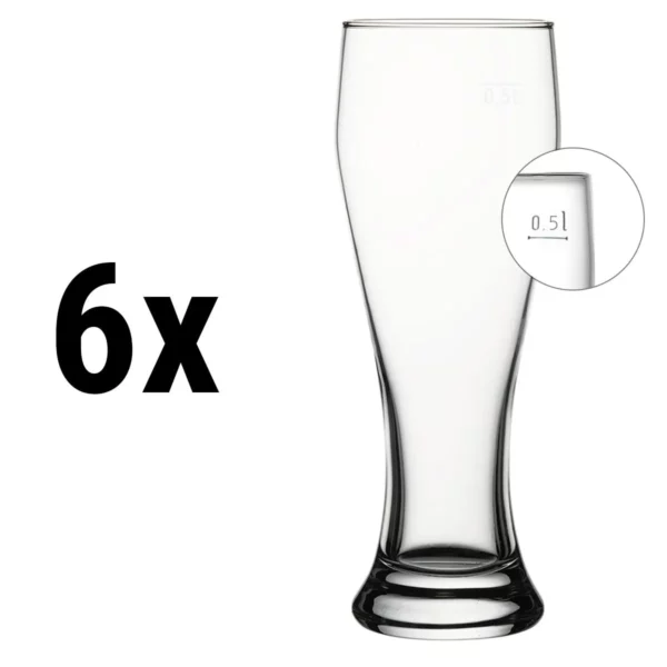 (6 kusov) pohár na pšeničné pivo - BEER SPECIALS - 665 ml - kalibrované na 500 ml - Image 4