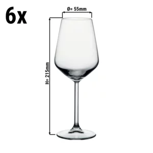 (6 kusov) pohár na víno - ALLEGRA - 350 ml - priehľadný