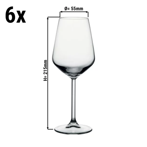 (6 kusov) pohár na víno - ALLEGRA - 350 ml - priehľadný