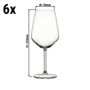 (6 kusov) pohár na víno - ALLEGRA - 490 ml - priehľadný