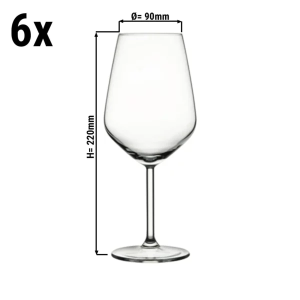 (6 kusov) pohár na víno - ALLEGRA - 490 ml - priehľadný
