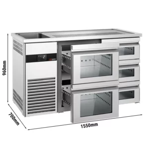 Pivný bar PREMIUM - 1550x700mm - 5 sklenených zásuviek