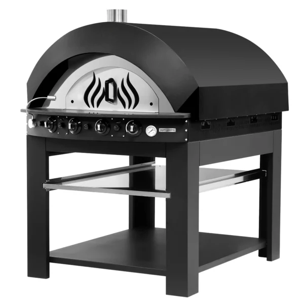 Plynová pec na pizzu - čierna - 9x 25cm - manuálna - vrátane základného rámu - Image 4