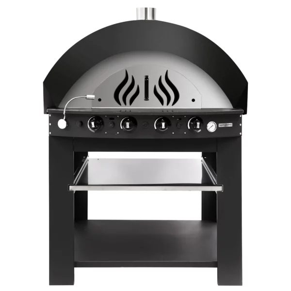 Plynová pec na pizzu - čierna - 9x 25cm - manuálna - vrátane základného rámu - Image 5