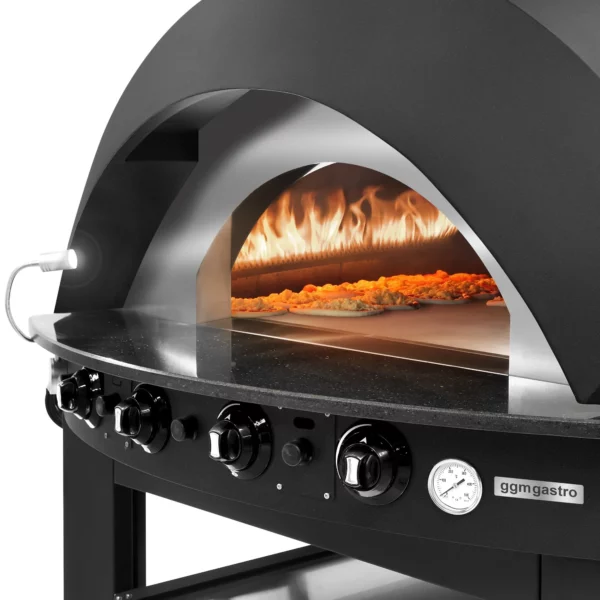 Plynová pec na pizzu - čierna - 9x 25cm - manuálna - vrátane základného rámu - Image 6