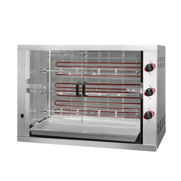 Elektrický gril na kurčatá PREMIUM s 3 ražňami pre 18 kurčiat - 1190 x 480 x 820 mm - Image 3