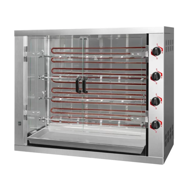 Elektrický gril na kurčatá PREMIUM so 4 ražňami pre 24 kurčiat - 1190 x 480 x 1000 mm - Image 3