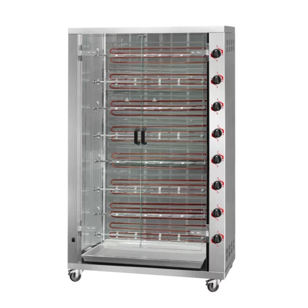Elektrický gril na kurčatá PREMIUM s 8 ražňami pre 48 kurčiat - 1190 x 480 x 1720 mm - Image 2