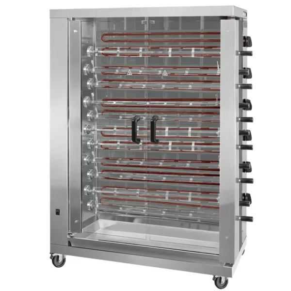 Elektrický gril na kurčatá ECO s 11 ražňami pre 66 kurčiat - 1098 x 660 x 1860 mm - Image 3