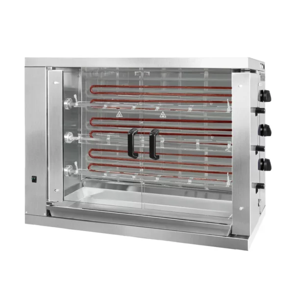 Elektrický gril na kurčatá ECO s 3 ražňami pre 18 kurčiat - 1098 x 480 x 820 mm - Image 4
