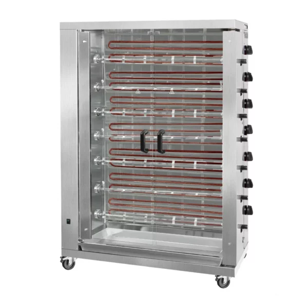 Elektrický gril na kurčatá ECO so 7 ražňami pre 42 kurčiat - 1098 x 480 x 1992 mm - Image 4