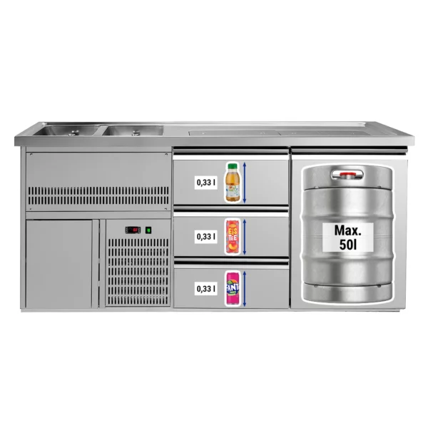 Pivný bar PREMIUM PLUS - 1950x700mm - 1 dvierka a 3 zásuvky - Image 3