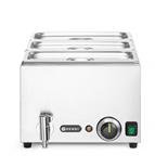Bain marie s vypúšťacím kohútikom + 3x GN 1/3 s vekom, HENDI, GN 1/1, 230V/1000W, 604x332x(H)242mm