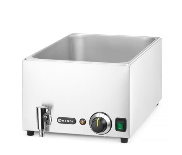 Bain marie s vypúšťacím kohútikom + 3x GN 1/3 s vekom, HENDI, GN 1/1, 230V/1000W, 604x332x(H)242mm - Image 5