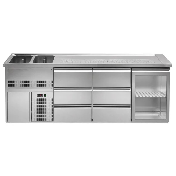 Pivný bar PREMIUM PLUS - 2500 x 700 mm - 1 dvierka a 6 zásuviek - Image 4