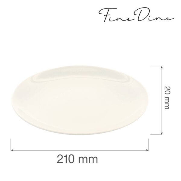 Krémový tanier bez okraja, 210 mm