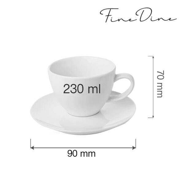 Elegantná šálka Bianco s podšálkou, 230 ml