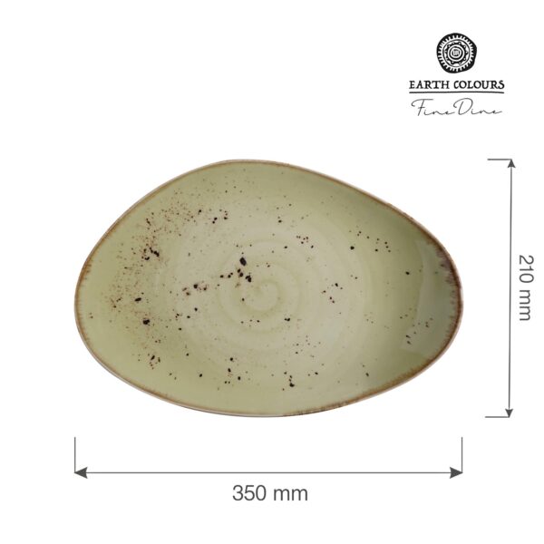 Olivový tanier v organickom tvare, 350x210 mm