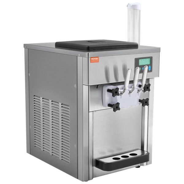 Komerčný výrobník zmrzliny VEVOR, 1800 W, 3 príchute, doska stroja na mäkkú zmrzlinu, 2 x 4 l lievik, 2 x 1,8 l valec - Image 4
